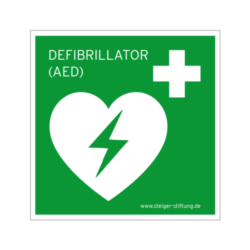 Aufkleber AED-Piktogramm