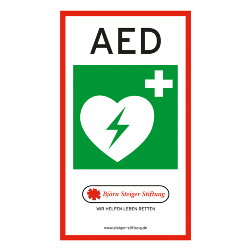 Aufkleber AED-Hinweis
