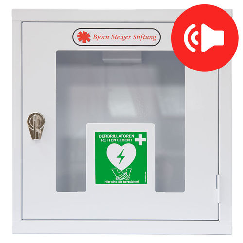AED-Wandkasten (Metall) mit Signalton